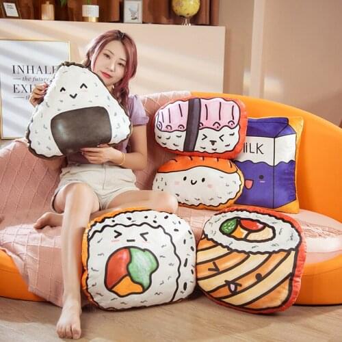 1pc 50CM Funny Simulation Sushi Milk Pillow Soft Stuffed Food Doll Sofa Cushion Creative Toy For Children Girls Birthday Gifts