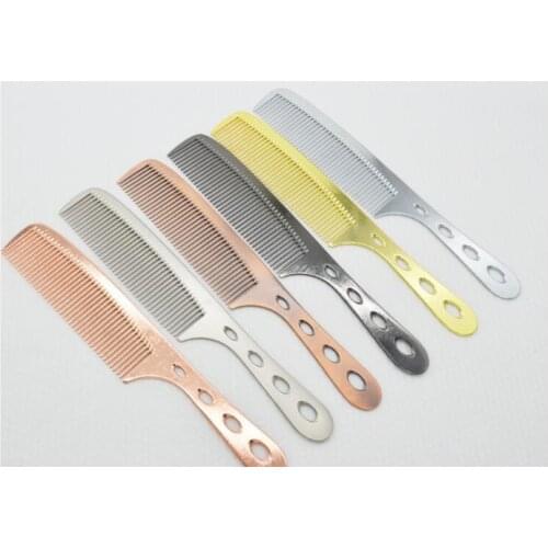 1pc aluminum hair comb Hair styling brush Salon Barber Heat resistance anti-static Hairdressing Comb Styling Tools