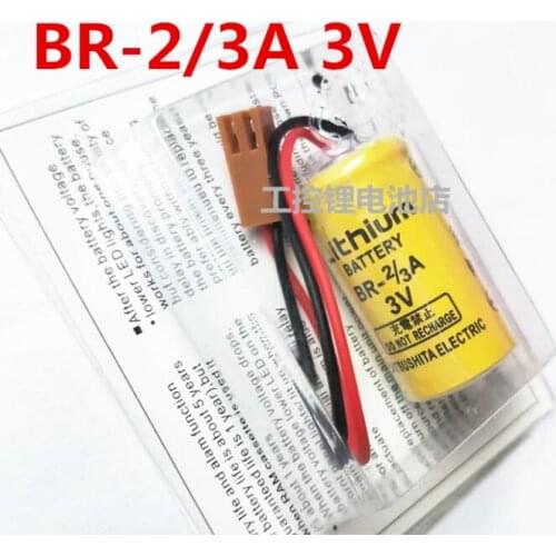 10pcs/lot New Original Battery BR-2/3A With brown Plug 3V 1200mAh PLC Li-ion Batteries For FANUC Free Shipping