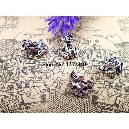 15pcs--crown frog Charms, Antique Tibetan silver 3D crown frog Charm Pendants 12x11mm