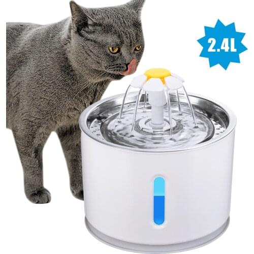 2.4L Automatic Pet Cat Water Fountain Mute LED Electric Water Dispenser Feeder For Cats Water Bowl Kitten Puppy Dog Drinker