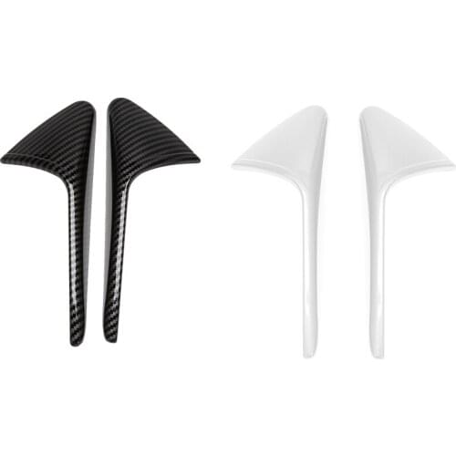 2 Set Car Camera Decorative Stickers Camera Cover Trim for Tesla Model 3/ Y 2021-, Bcarbon Pattern Highlight & White