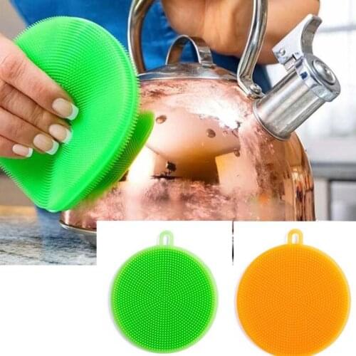2 Pack Multi Silicone Kitchen Dishwashing Sponge Brush Silicone Dish Bowl Cleaning Brush Washing Pan Dish Bowl Window Sponge