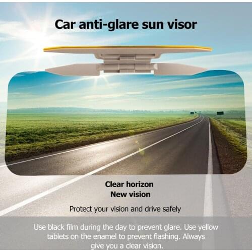 2 in 1 Car Sun Visor HD Anti Glare Dazzling Goggle UV Blocker Day Night Vision Auto Interior Accessories Clear View Driving Mirr