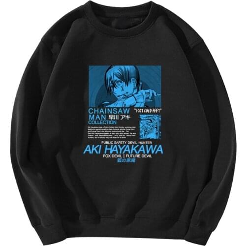2021 Graphic Hoodies Chainsaw Man Anime Clothes Japanese Manga Streetwear Sweatshrits Harajuku Pullover Cosplay Sweatshirt