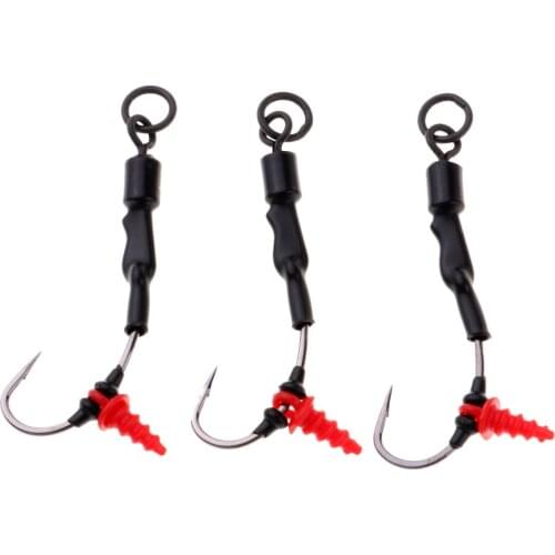 3pcs Carp Chod Rigs High Sensitivity Fishing Hooks with Bait Screw Swivel