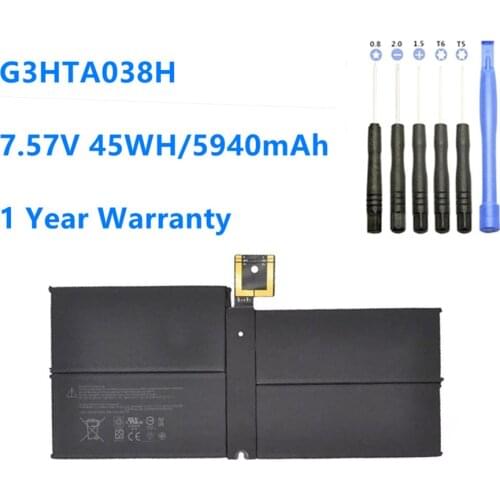 G3HTA038H Laptop Battery For Microsoft Surface Pro 5 1796 Series Tablet 7.57V 45WH/5940mAh