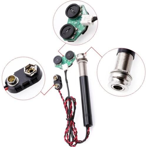 Active Endpin Jack Preamp Piezo Pickup Kit Acoustic Guitar Parts Replacement