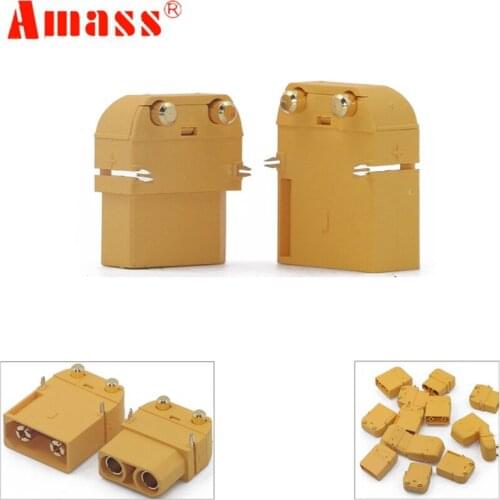 1/2 pair Amass XT90PW Plug Horizontal Connector 4.5mm Gold Plated Banana Plug Model Plug for RC Model