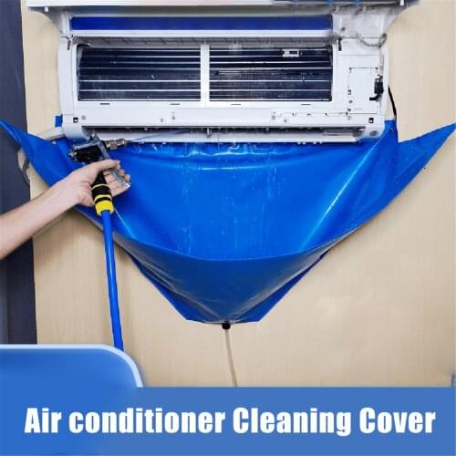 Air Conditioner Cleaning Cover with Water Pipe Waterproof Air Conditioner Cleaning Dust Protection Cleaning Cover Bag