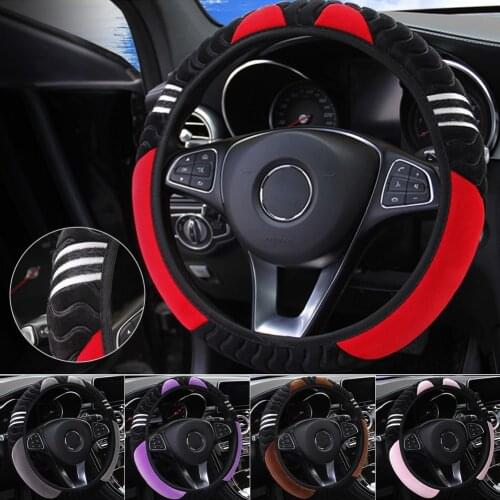 15" Steering Wheel Cover Plush Little Monster 38cm Elastic Automobile Steering Wheel Cover Car Interior Accessories for Women