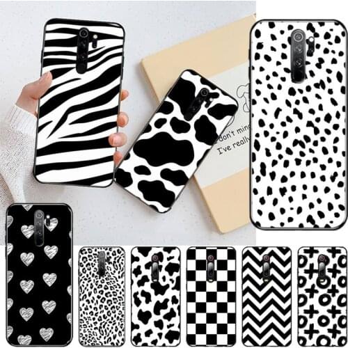 Black and white Dalmatian Cow zebra texture Phone Case for Redmi 9A 8A 7 6 6A Note 9 8 8T Pro Max Redmi 9 K20 K30 Pro