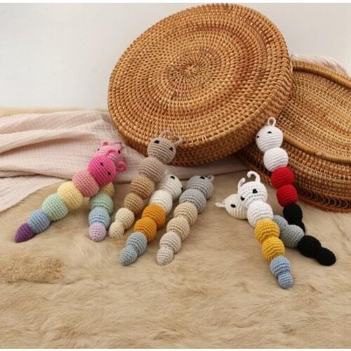 Baby Boys Girls Cartoon Hand Bell Ring Rattles Soft Lovely Crochet Doll Infant Sleep Pillow Side Toy Kids Handbells H055