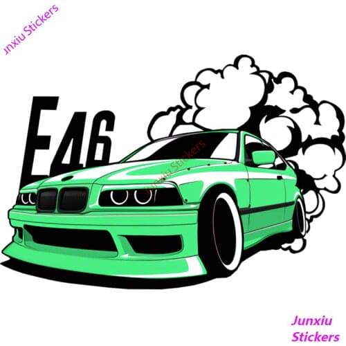 E46 Drift Art for Car Stickers Decal Anime Cute Car Accessories Decoration Pegatinas Para Coche Waterproof Decoration PVC13x13cm