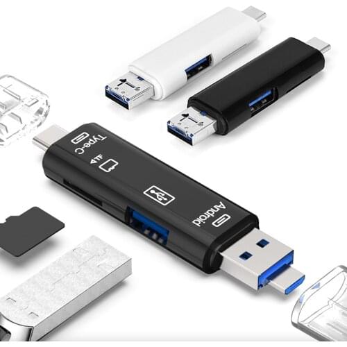 SD Card Reader USB C Card Reader 3 In 1 USB 2.0 TF Mirco SD Smart Memory Card Reader Type C OTG Flash Drive Card Reader Adapter