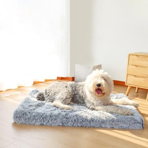 Dog Bed Mat Dog Cushion Pet Mat Memory Foam with Removable Ultra Soft Plush Cover Pet Beds Cushion for Large Medium Small Dogs