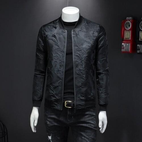 Jacket Men Vintage Business Bomber Jacquard Jacket Men 2021 Fall Windbreaker Clothes Vintage Jacket Coat 4XL