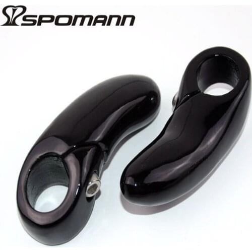 Small Pair of Mountain Bike Handles , Horns and Big Thumbs Bike Handlebar Rainbow Carbon Fiber Bmx Integrated Carbon Bar Ends