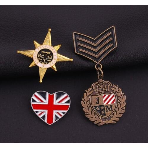 Fashion brooch breastpin Order of Merit college army rank patches metal patches badges applique patches for clothing CA-2677