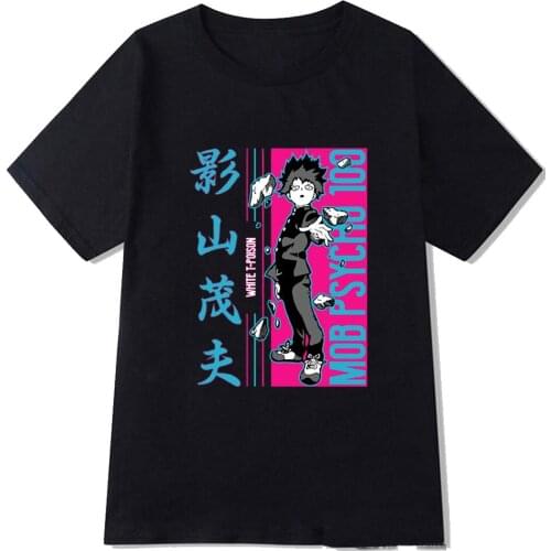 Men Women T-shirt Tops mob psycho 100 Tshirt Crew Neck Fitted Soft Anime Manga Tee Shirt Clothes