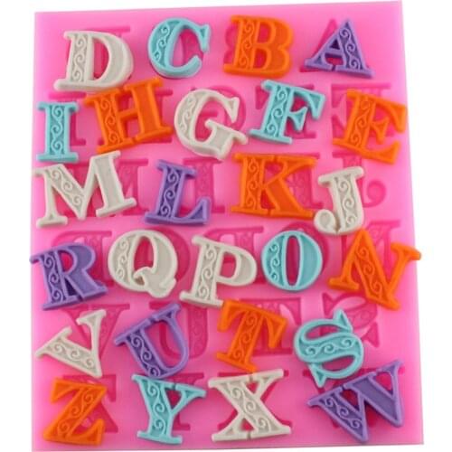 New Arrival Delicate Lace Letters Alphabet Silicone Biscuit Cake Molds Fondant Cookie Mousse Chocolate Mold DIY Cake Decoration