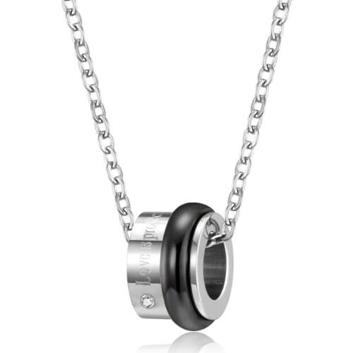 New Rotatable Circle Pendant Couple Necklaces for Men Woman Anniversary Birthday Valentines Day Gift Love Promise Jewelry