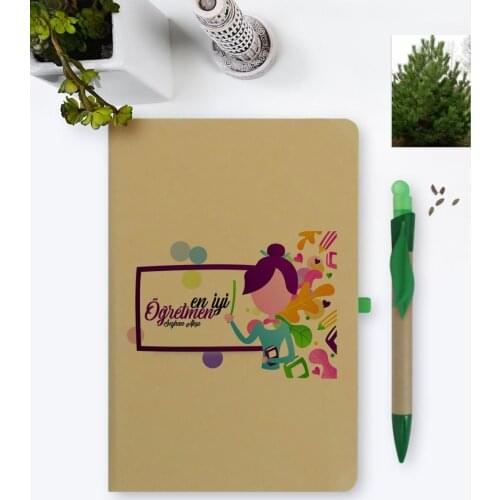 Personalized Best Teacher Environmentalist Notebook and Seeded Pen Set-2