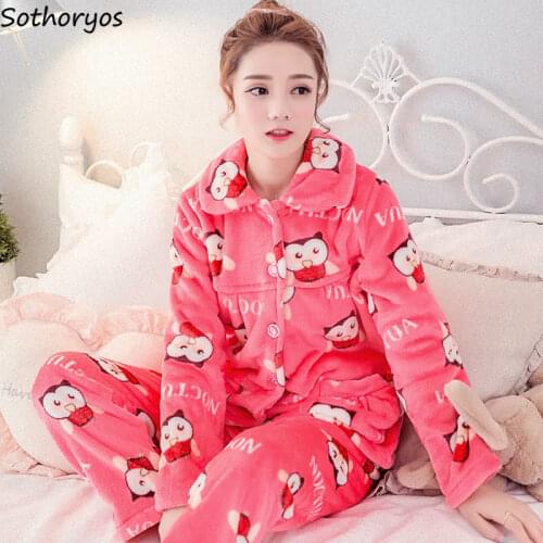 Pajama Sets Women Turn-down Collar Pockets Single Breasted Womens Pajamas High Quality Comfortable Long Sleeve Ulzzang Lovely