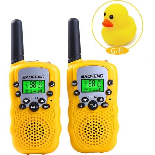 Baofeng BF-T3 Mini Walkie Talkie Kids Radio 0.5W UHF462-467MHz 22CH Portable For Children Toy GIFT Radio+One Yellow Duck Toy