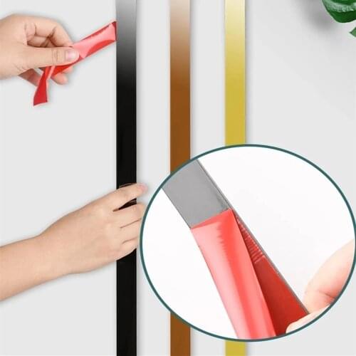 5 Meter Self-adhesive Stainless Steel Wall Decorative Lines Black Gold Background Wall Ceiling Edging Strip Edge Strips 4cm