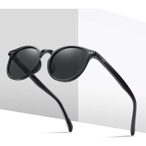 Men HD Polarized Sunglasses Classic Retro Round Frame Fashion Rays Brand Designer Sun Glasses for Men Women Goggle UV400