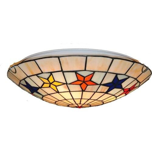 Modern Minimalist Stained Glass Ceiling Lamp E26/E27 European Style Art Stars Pattern Children Bedroom Dining Room Lighting C285