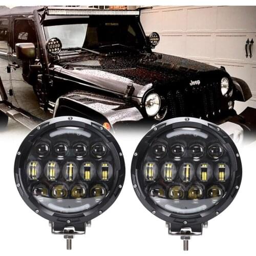 Pair high quality 05W led work light 7 inch round led headlight bumper light for jeep wrangler land rover Construction, Campi