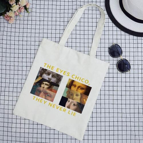 The Eyes Chico Van Gogh Fun Art Canvas Letter Print Large Capacity Harajuku Female Fashion New Ulzzang Ins Shoulder Bags