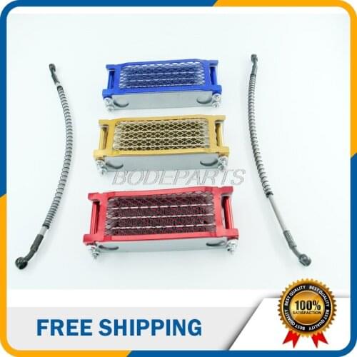 Motorcycle Universal Radiator Aluminum Colorful Oil Cooler With Long Tubing For Oil-cooled 50cc-160cc Engine Free Shipping