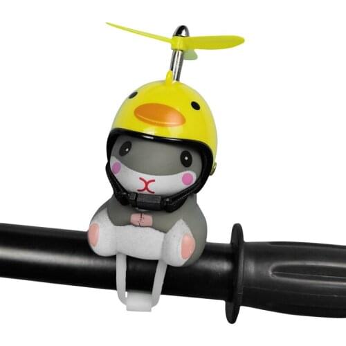 Bike Bell Helmet Propeller Hamster Mountain Road Bicycle Handlebar Horn Light Car Ornament MTB Turbo Ducks Cycling Accessories
