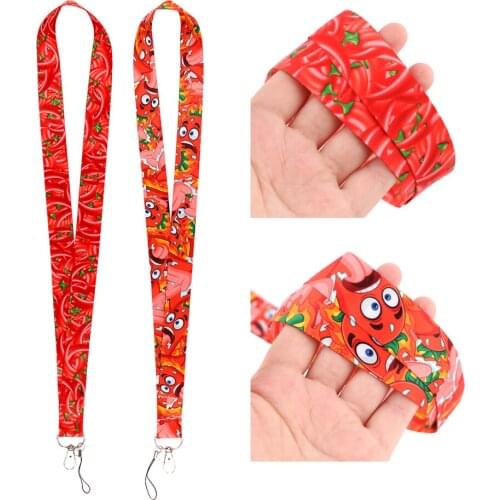 ZF3408 Hot Pepper Lanyard Badge ID Lanyards Mobile Phone Rope Key Lanyard Neck Straps DIY Accessories