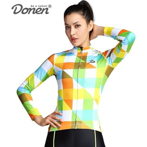 Donen Pro Women Long Sleeve Cycling Jersey MTB Bike Clothing Wear Autumn Bicycle Clothes Ropa De Ciclismo Cycling Clothing