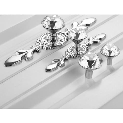 1Pc Glass Diamond Crystal Dresser Knobs Drawer Furniture Handle Cabinet Knobs and Handles Rhinestone Drawer Door Pull Hardware