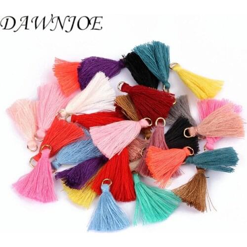 20pcs 3.5 cm 20 Mix Colorful Cotton Silk Ring Tassel Brush Charm DIY Making Tassels Earring Pendant Jewelry Supplies Findings