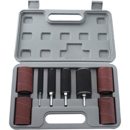 20PCS Drum Sander Set for Drill Press Woodworking Sanding Drum Kit 80grit Sanding Coarse Sleeves 120grit Fine Sleeves With Case