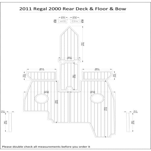 2011 Regal 2000 Rear Deck & Floor & Bow Pad Boat EVA Teak Decking 1/4" 6mm