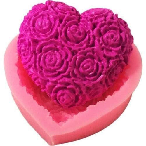 3D Love Heart Rose Flower Shape Sugar Craft Silicone Dropshiping Fondant Cake Baking Decorating Tools Moulds Mold Chocolate D8V3
