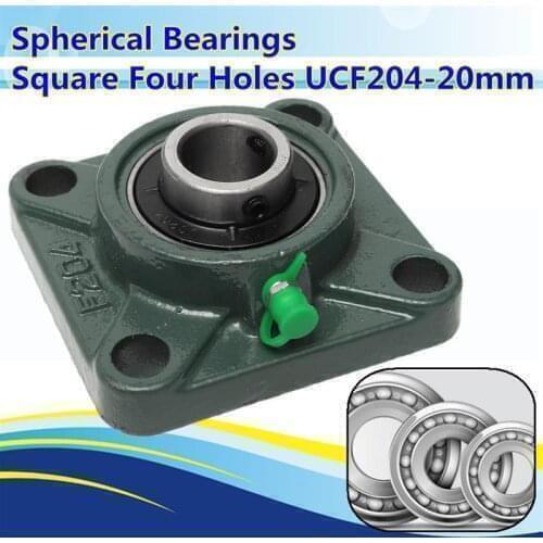 42L-K009 UCF204 d=20mm bearing housing pillow block bearing Diagonal Spherical Bearings Square Four Holes free shipping