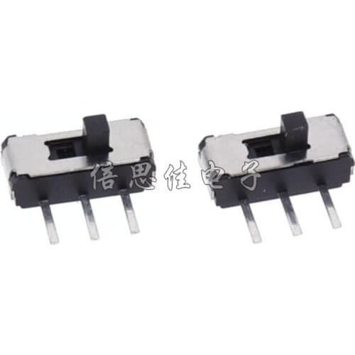 50pcs/Toggle switch MSK-12D19G2 horizontal 3 Pin 2 files Slide switch 3P 3 Pin Handle high 2MM