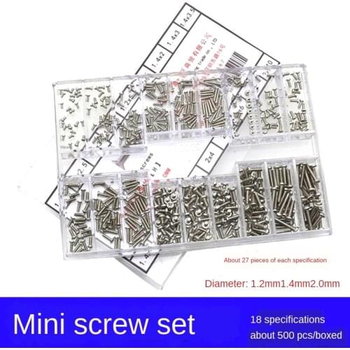 500Pcs 18 Types Mini screw DIY Kit Laptop Computer Assemble Repair Screw Fastener set With 1.2mm 1.4mm 2.0mm Screwdriver
