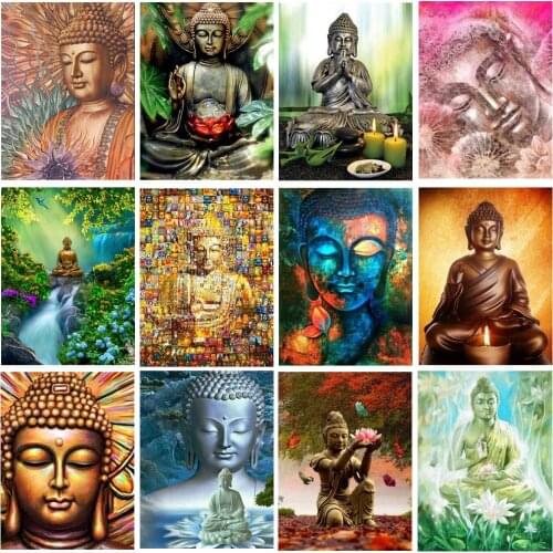 5D Square/Round Diamond Painting Buddha Picture of Rhinestones Diamond Embroidery Religion Picture of Rhinestones Diamond Mosai