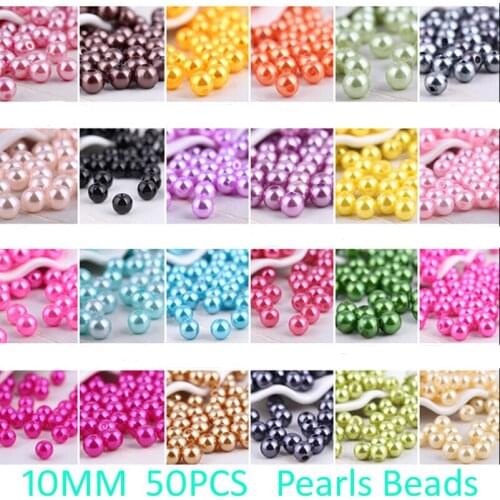 Free Shipping 10mm 50pcs 26 colors, ABS Imitation Pearl Round Plastic Beads, Making jewelry diy beads, Jewelry Handmade necklace