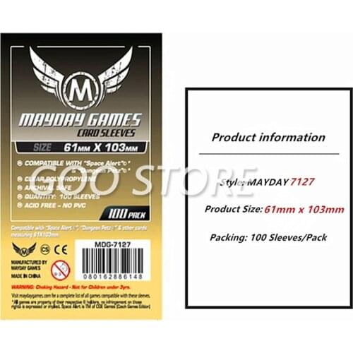 5 packs/lot MAYDAY Card Sleeve 7127 for 61*103mm cards protector clear pack case Board Games Sleeves
