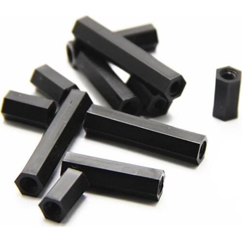 100Pcs/pack Black Plastic Nylon Hex Nuts With5 Sizes Optional M3X5mm ,6mm,8mm,10mm,12mm 15mm